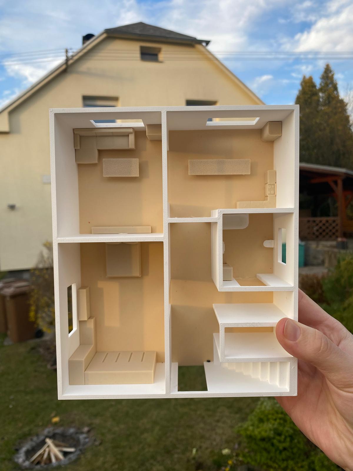 3D tištěný model dispozice bytu